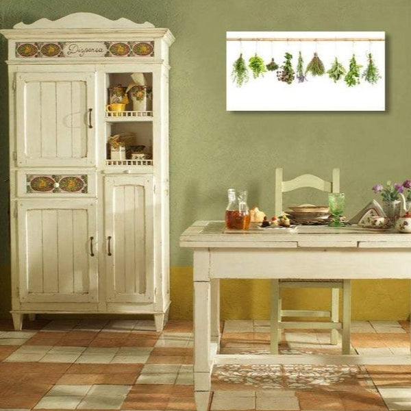 Kitchen Herbs on White Background