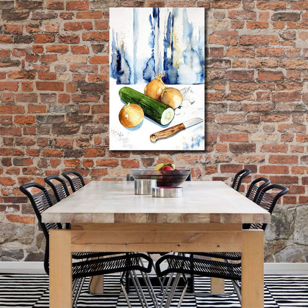 Watercolor Vegetables - Metal Art Print
