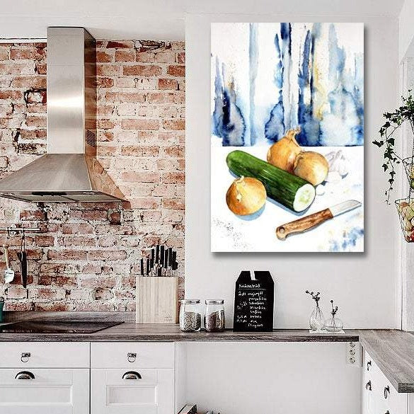 Watercolor Vegetables - Metal Art Print