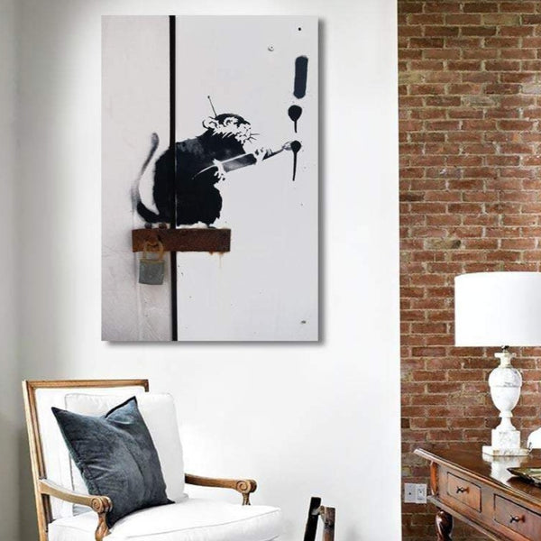 Banksy Painting Rat, Street Art