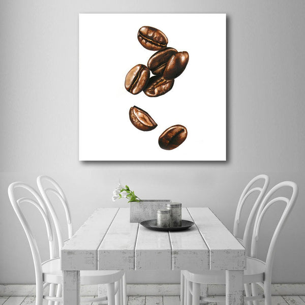 Coffee Beans Painting - Metal Print