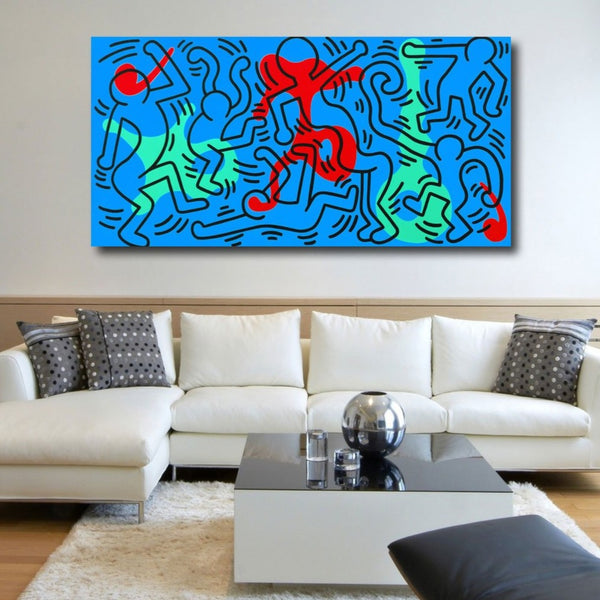 Dancing People, Keith Haring Inspired Digital Art