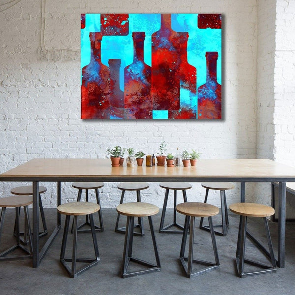 Multi-color Bottles - Metal Art Print