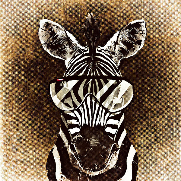 Zebra with Glasses, Painting