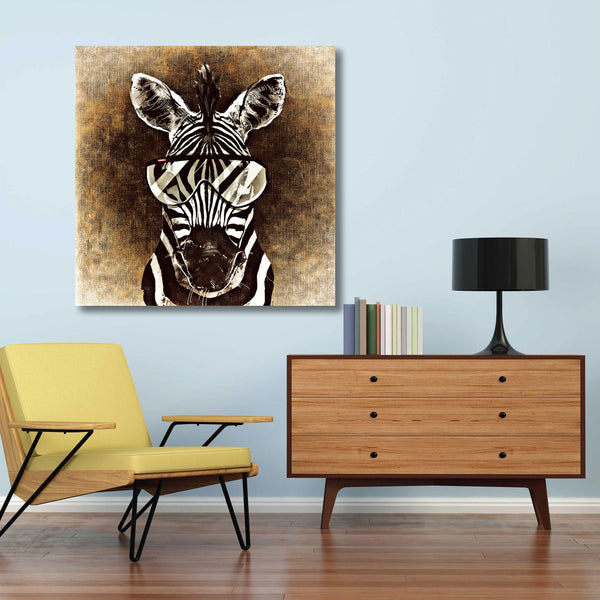 Zebra with Glasses, Painting