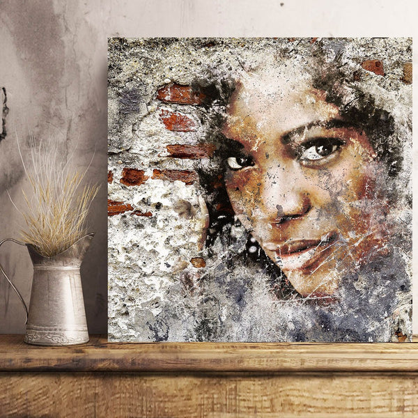 Girl Portrait, Graffiti Street Art – Metal Poster