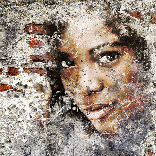 Girl Portrait, Graffiti Street Art – Metal Poster