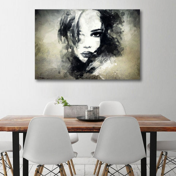 Women's Portrait, Watercolor Art