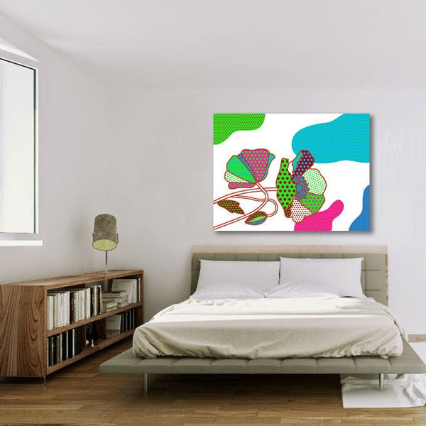 Multi-color Shapes and Flowers, Metal Print