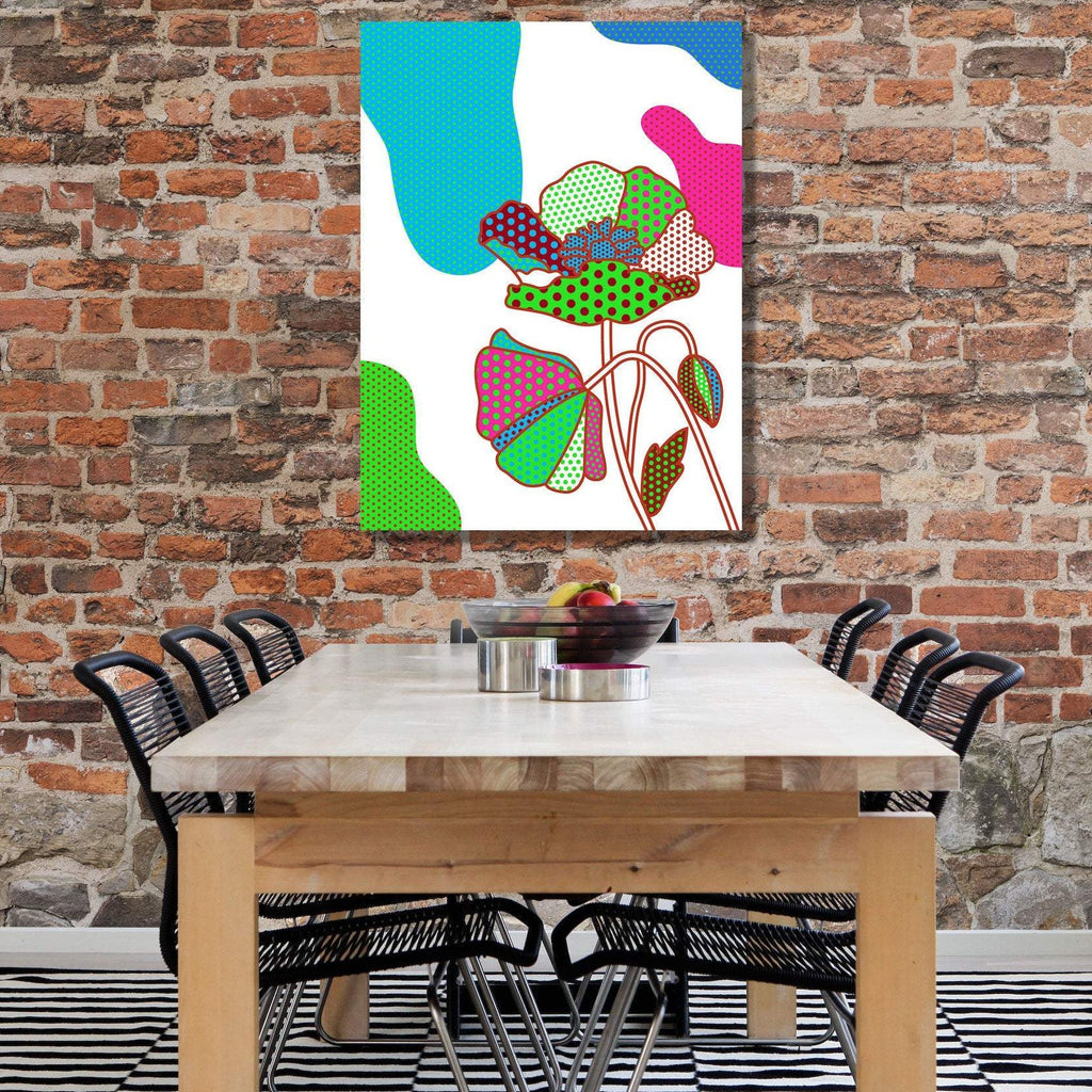 Multi-color Shapes and Flowers, Metal Print