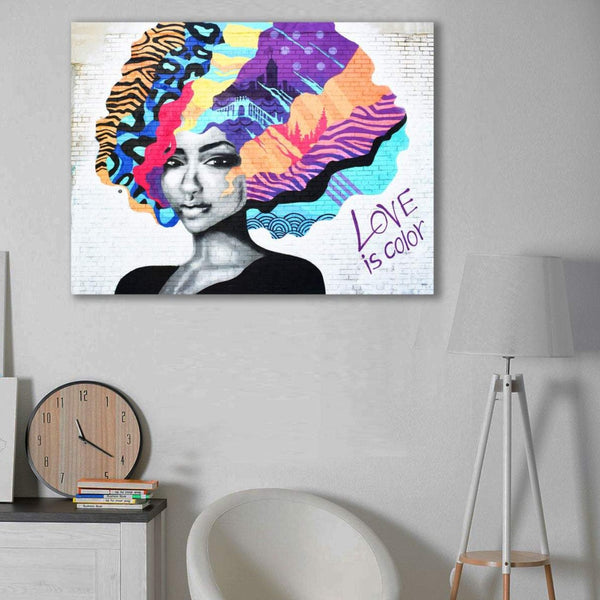 Woman Portrait Love Is Color, Graffiti
