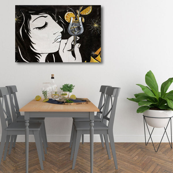 Cocktail Girl, Street Art Graffiti - Metal Poster