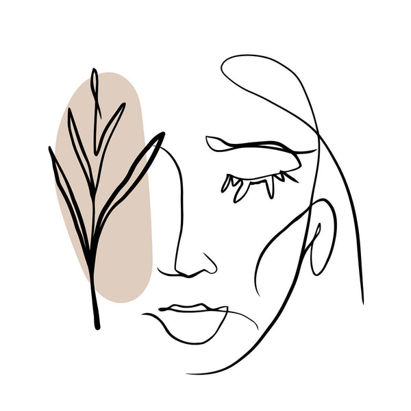 One Line Woman Portrait, Digital Art