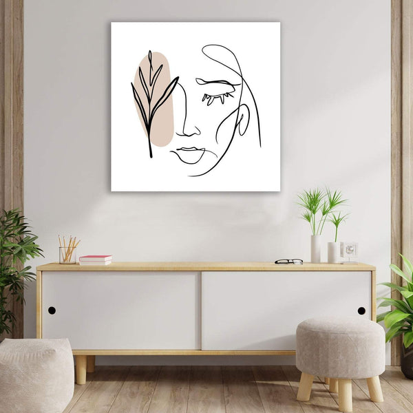 One Line Woman Portrait, Digital Art