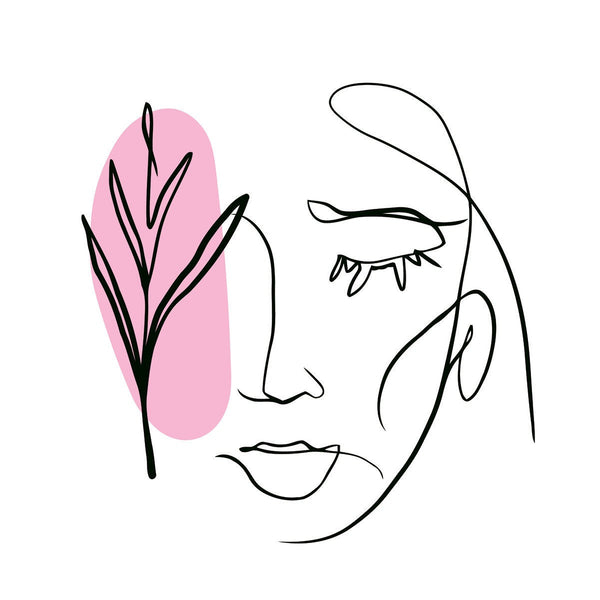 One Line Woman Portrait, Digital Art