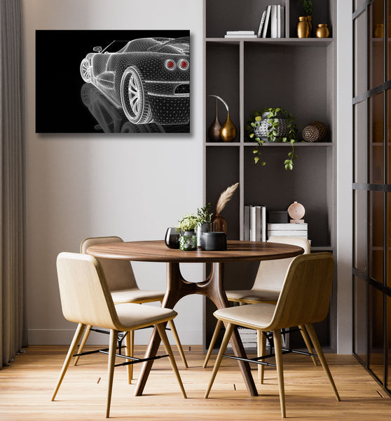 Car Black/White Sketch, Digital Art