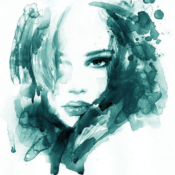 Woman Portrait, Watercolor Art
