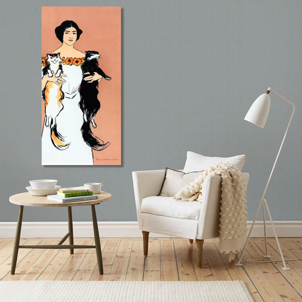 Woman Holding Cat, Reproduction