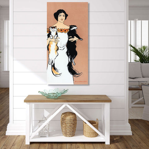 Woman Holding Cat, Reproduction