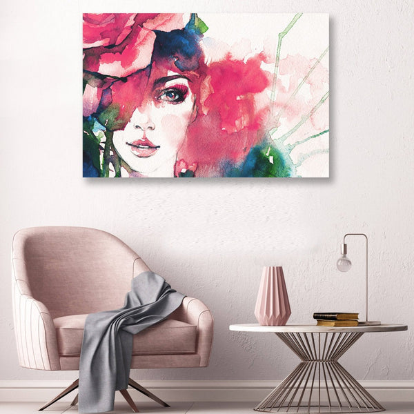 Woman's Portrait, Watercolor Art