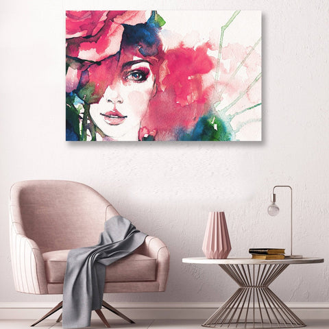 Woman's Portrait, Watercolor Art