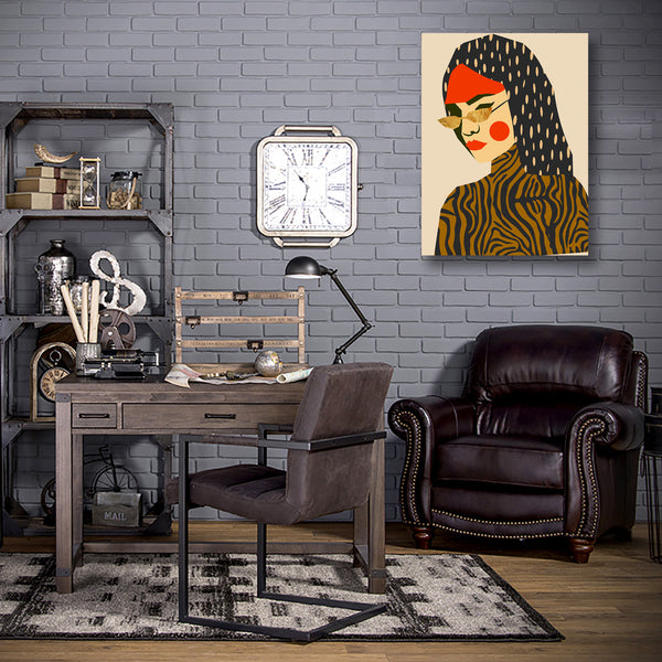 Patterned Woman Portrait, Digital Art