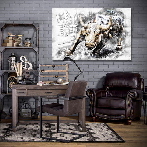 Charging Bull of Wall Street, Digital Art