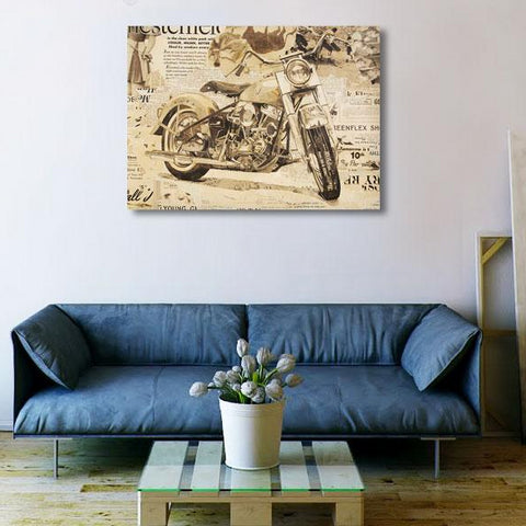 Harley Davidson Panhead Antique Motorcycle, Poster