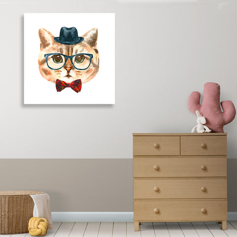 Cat Character, Watercolor Art