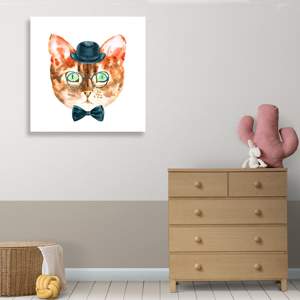 Cat Character, Watercolor Art