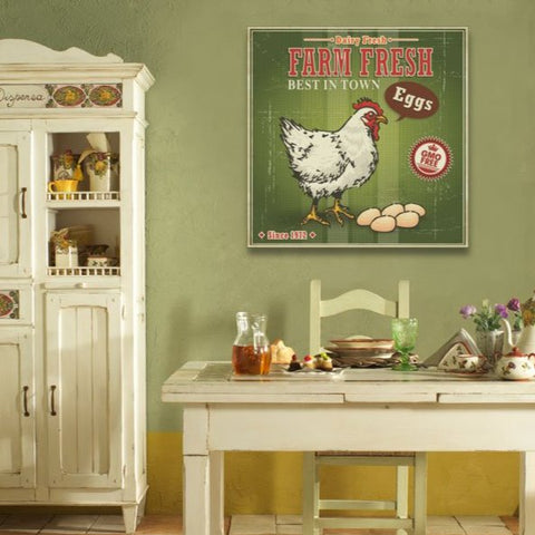 Fresh Eggs, Vintage Farm Poster