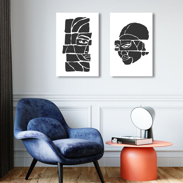 Abstract Portrait on White Background, Digital Art