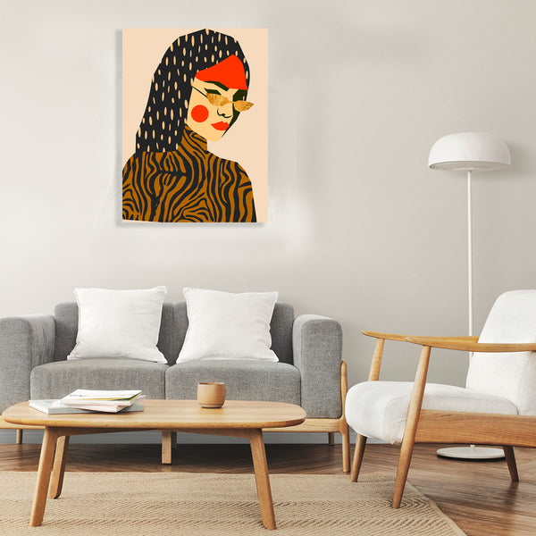 Patterned Woman Portrait, Digital Art