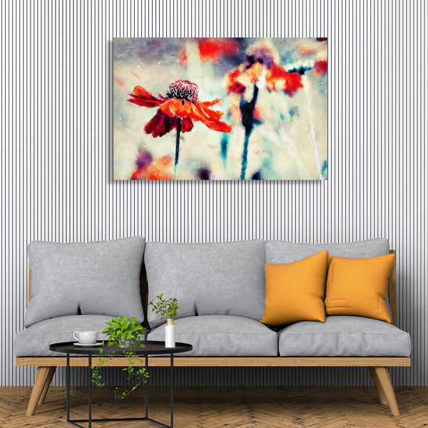 Red Flowers, Watercolor Painting