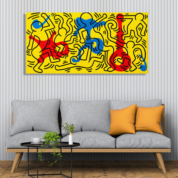 Dancing People, Keith Haring Inspired Digital Art