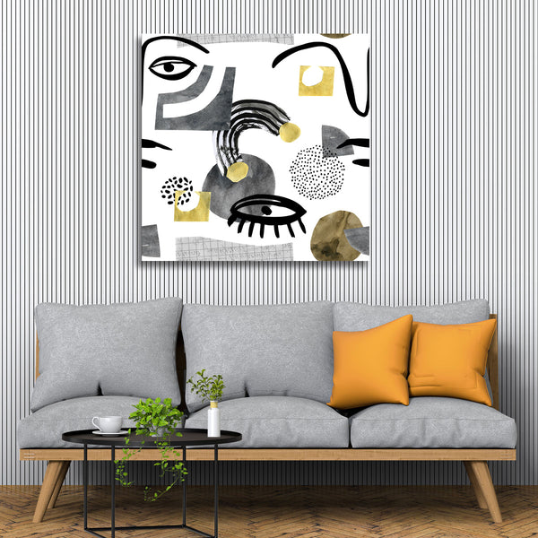 Collage In Contemporary Minimalistic Style, Digital Art
