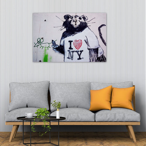 Banksy, Rat I Love New York, Graffiti