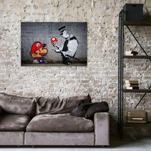 Banksy Policemen and Mario, Graffiti