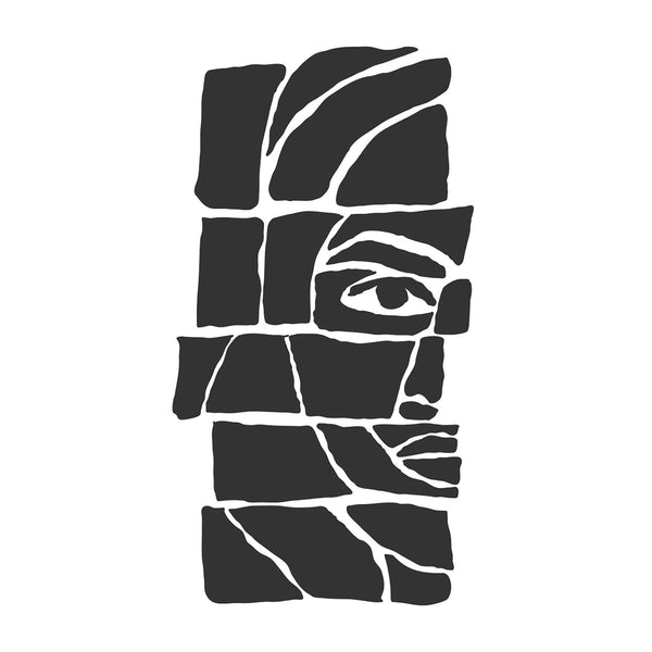 Abstract Portrait on White Background, Digital Art