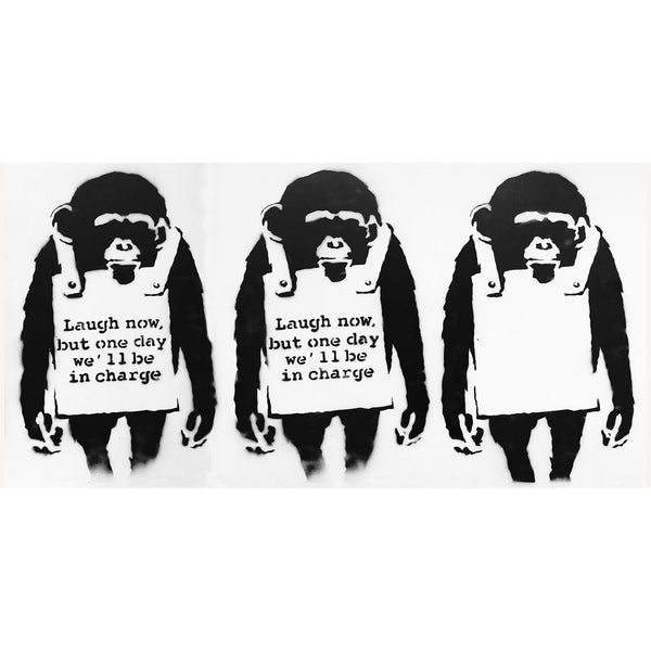 Banksy Laugh Now Monkeys, Graffiti