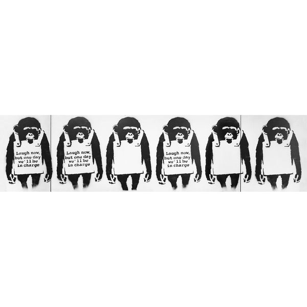 Banksy Laugh Now Monkeys, Graffiti