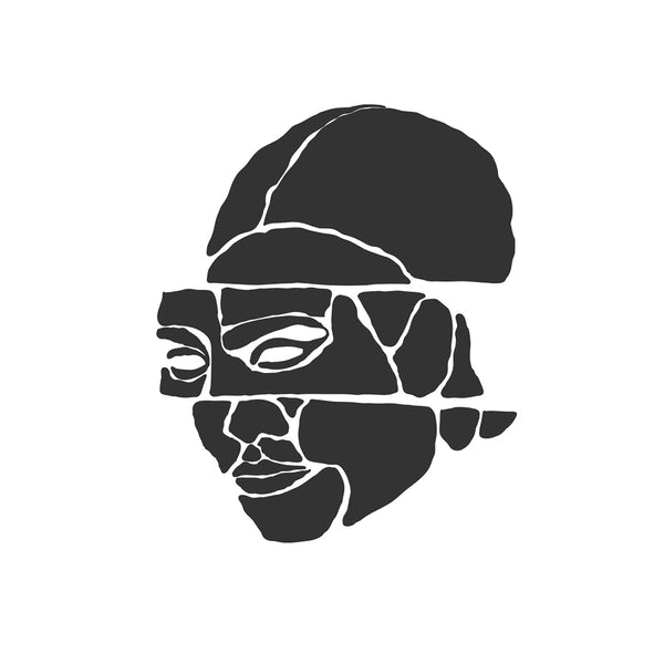 Abstract Portrait on White Background, Digital Art
