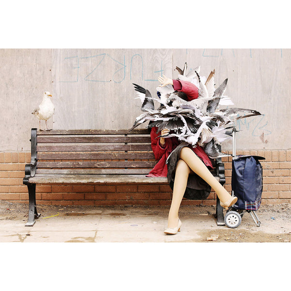 Banksy Woman Attacked By Seagulls, Graffiti