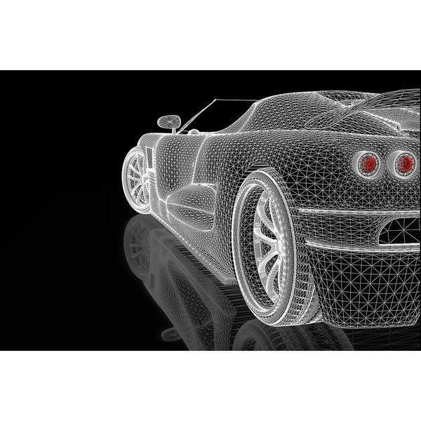 Car Black/White Sketch, Digital Art