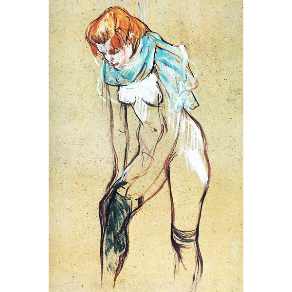 Woman Putting On Stockings, Reproduction