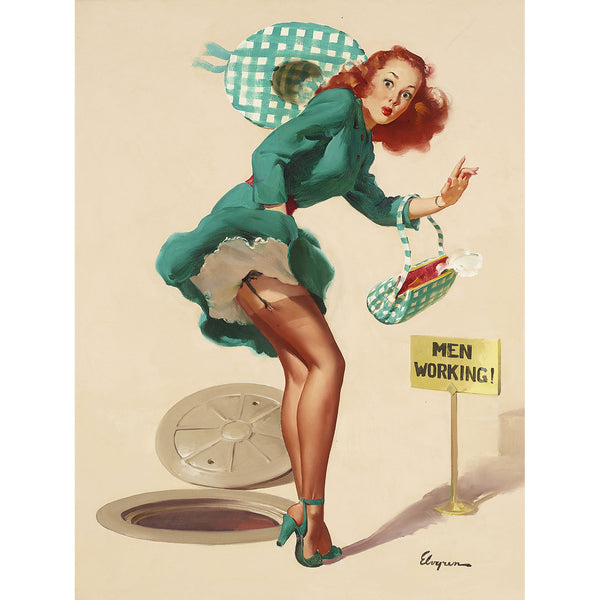 Pin-Up Girl, Men Working
