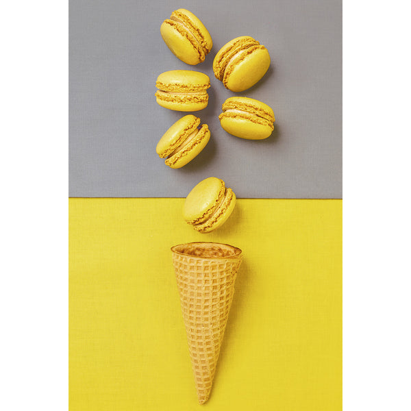Yellow Macaroons In Sugar Cone, Creative Photography