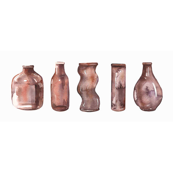 Watercolor Bottles Composition, Watercolor Art