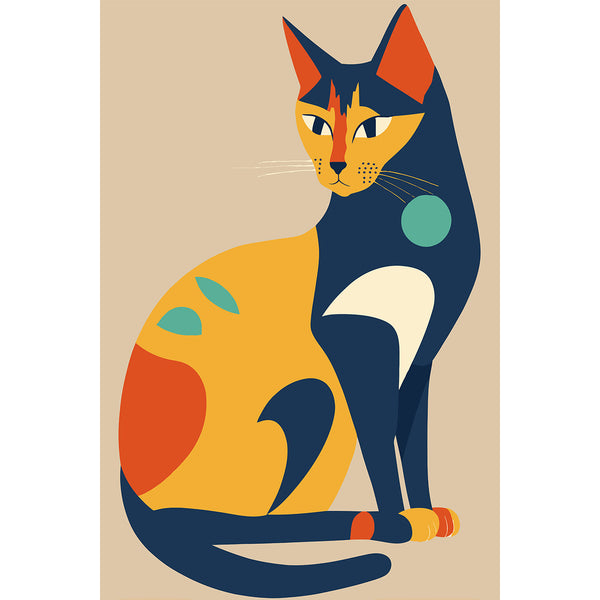 Abstract Cat Portrait, Digital Art