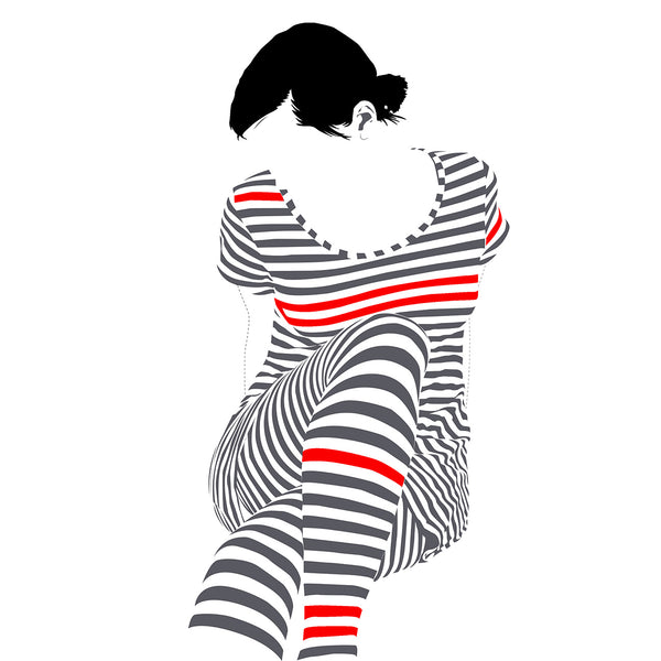 Striped Woman, Digital Art